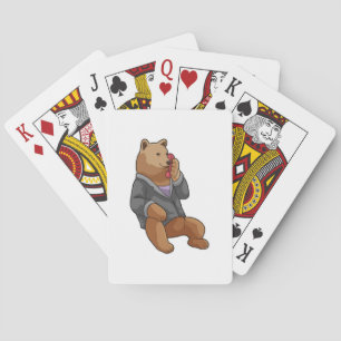 Jeu De Cartes Bear as Secretary with Phone