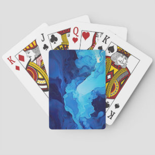 Jeu De Cartes Beau Bleu Abstrait Moderne Art Fluide Artistique