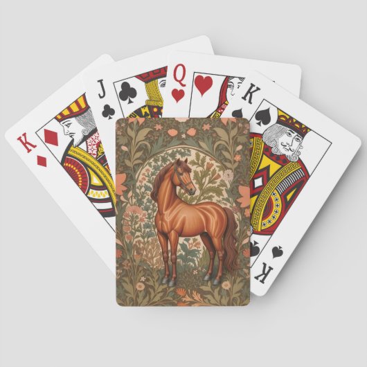 Jeu De Cartes Beau cheval Brown William Morris Inspiré (dos)