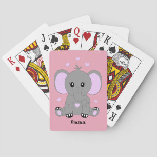 Jeu De Cartes Beau éléphant en rose pour les filles