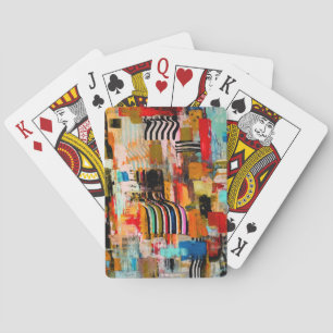 Jeu De Cartes Beau oreiller abstrait de peinture coloré
