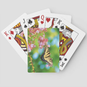 Jeu De Cartes Beau papillon Swallowtail sur de jolies fleurs