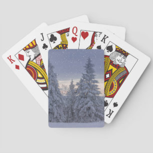 Jeu De Cartes Beau paysage hivernal comme il neige