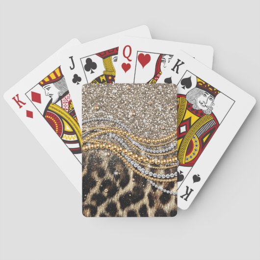 Jeu De Cartes Beau Poster de animal tendance Leopard Faux (dos)