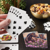 Jeu De Cartes Beau Quarter Horse avec fleurs (In Situ)