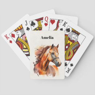 Jeu De Cartes Beau Sorrel Horse Portrait