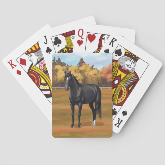 Jeu De Cartes Beau Stallion Cheval du Quartier Noir (dos)