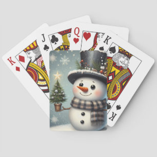 Jeu De Cartes Beau tourbillon Noël/bonhomme de neige d'hiver