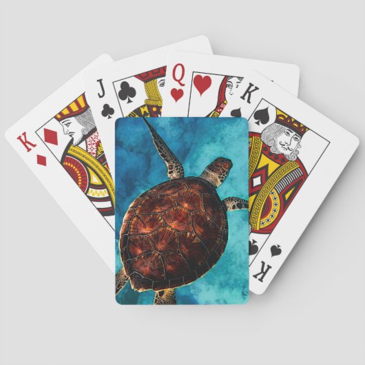 Jeu De Cartes Beauté de la tortue de mer (dos)