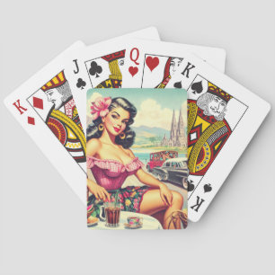 Jeu De Cartes Beauté Rétro Fille Hispanique