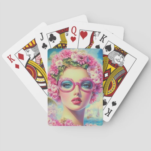 Jeu De Cartes Beauté tropicale rétro (dos)