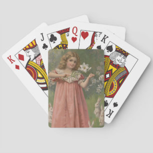 Jeu De Cartes Beautés de Pâques, Illustration Vintage, 1898