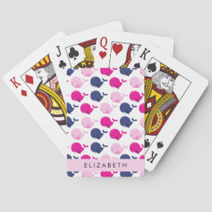 Jeu De Cartes Beaux Baleines, Motif De Baleines, Votre Nom