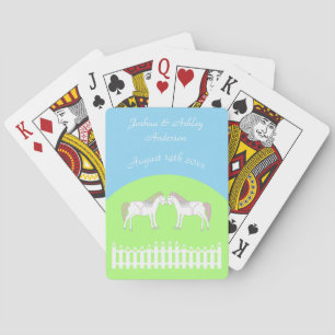 Jeu De Cartes Beaux Chevaux Blancs de Mariage sur Mesure