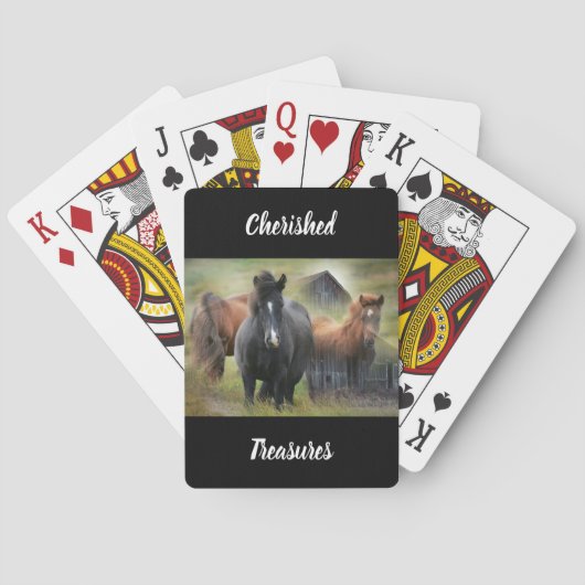 Jeu De Cartes Beaux chevaux et grange rustique (dos)