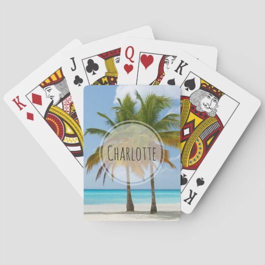 Jeu De Cartes Beaux palmiers sur une plage tropicale (dos)