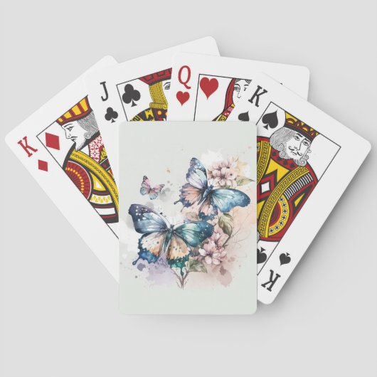 Jeu De Cartes Beaux Papillons et Fleurs (dos)