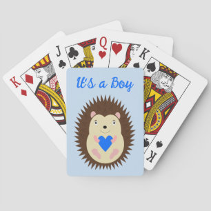 Jeu De Cartes Bébé Garçon Cœur Hérisson Personnalisé