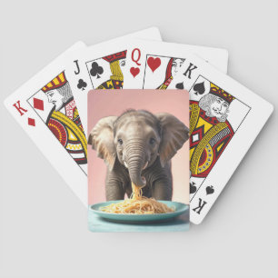 Jeu De Cartes Bébé mignon Eléphant Manger Spaghetti