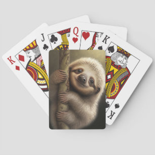Jeu De Cartes Bébé mignon Sloth Souriant Faune Nature Animal
