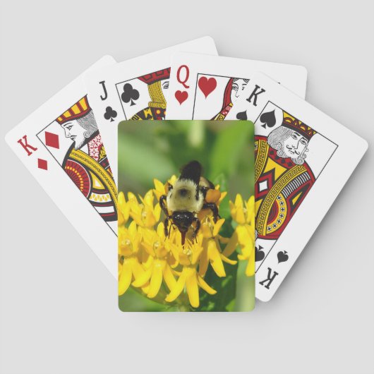 Jeu De Cartes Bee Feasting on Butterfly Weed Wildflowers (dos)