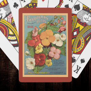 Jeu De Cartes Begonias Floraux Rose 1902 Pochette de Graines Rou