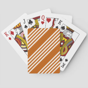 Jeu De Cartes Beige et orange brûlé cinq rayures motif