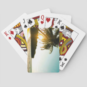 Jeu De Cartes Bel coucher de soleil sur la plage tropicale avec