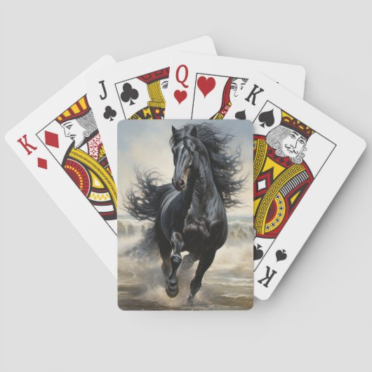 Jeu De Cartes Bel Équitation Noir  (dos)