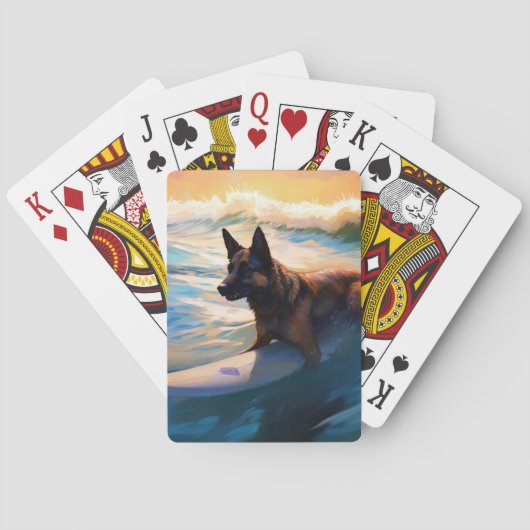 Jeu De Cartes Belge Shepherd Beach Surf Peinture (dos)