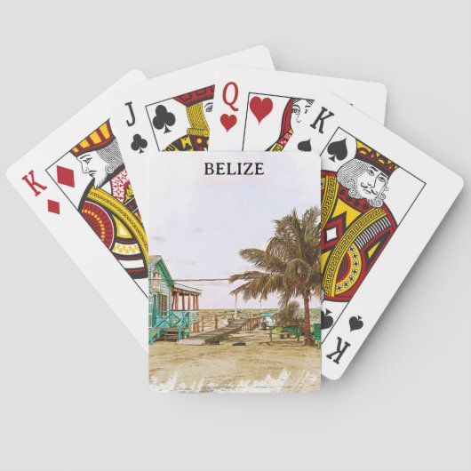 Jeu De Cartes Belize Caribbean Beach Scenery (dos)