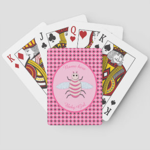 Jeu De Cartes Belle abeille bébé fille rose personnalisée