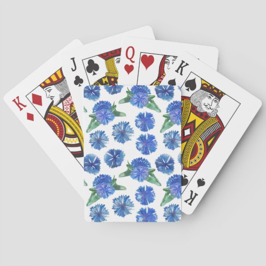 Jeu De Cartes Belle aquarelle bleu cornfleurs (dos)