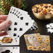 Jeu De Cartes Belle Chouette Et Fleurs De Soleil (In Situ)