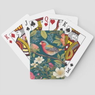 Jeu De Cartes Belle coloration Finch Oiseau Botanique