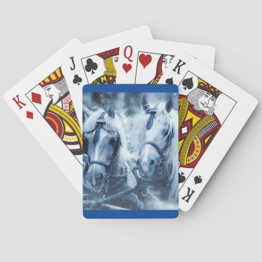 Jeu De Cartes Belle équipe Cheval Hiver Conduite photo (dos)