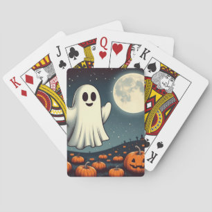 Jeu De Cartes Belle, fantôme vintage et art de l'halloween citro