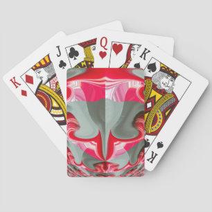 Jeu De Cartes Belle géométrie rouge cendre gris Motif Art Design