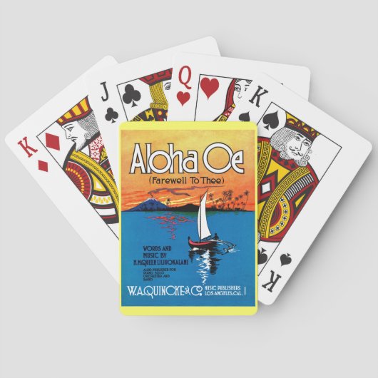 Jeu De Cartes Belle Hawaii : ALOHA OE Adieu à toi (dos)