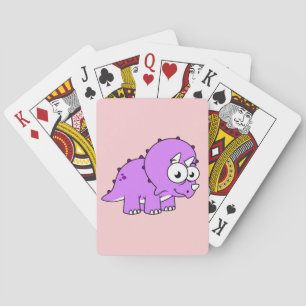 Jeu De Cartes Belle Illustration D'Un Tricératops.