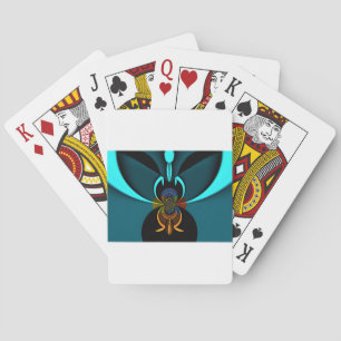 Jeu De Cartes Belle Impression d'Art Abstrait Cyan