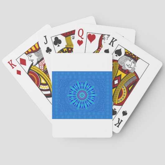 Jeu De Cartes Belle impression d'art mandala bleu royal (dos)