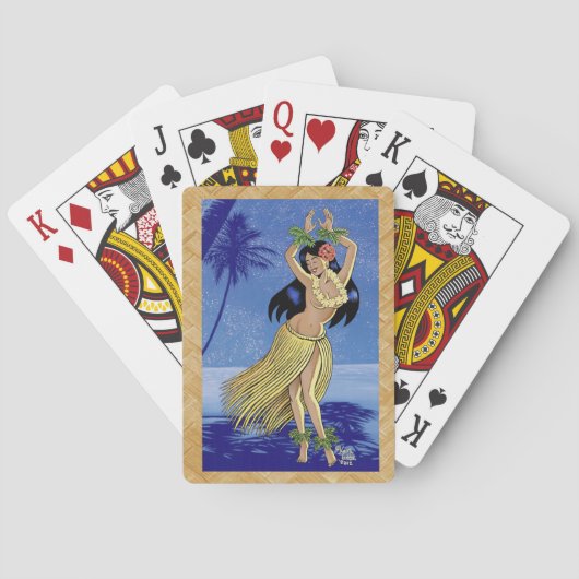 Jeu De Cartes Belle jeune fille de danse polynésienne (dos)