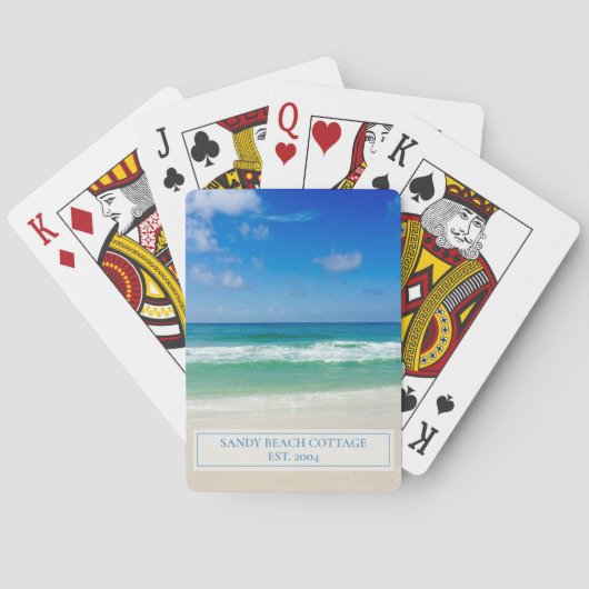 Jeu De Cartes Belle Maison de plage Invité personnalisée (dos)