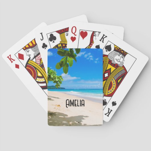 Jeu De Cartes Belle plage tropicale ensoleillée Photo (dos)