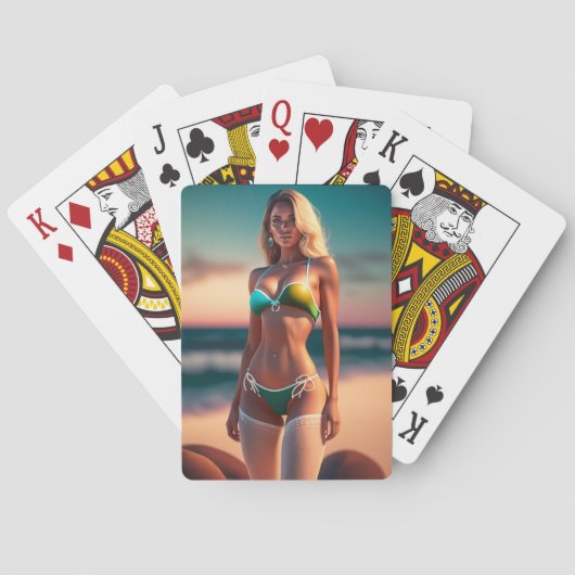Jeu De Cartes Belle pose fille en bikini Playing Cards (dos)
