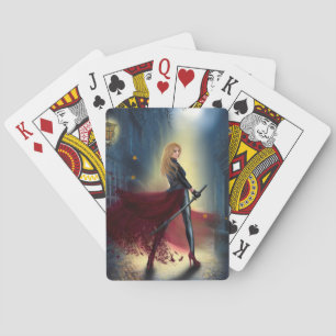 Jeu De Cartes Belle princesse de guerrière de femme d'imaginaire
