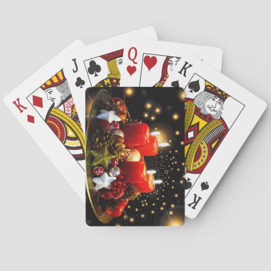 Jeu De Cartes Belle Scène de bougies de Noël (dos)