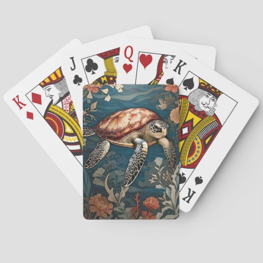 Jeu De Cartes Belle tortue sous-marine (dos)