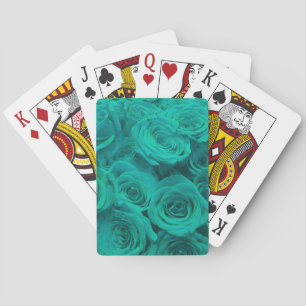 Jeu De Cartes Belles fleurs turquoises roses turquoises